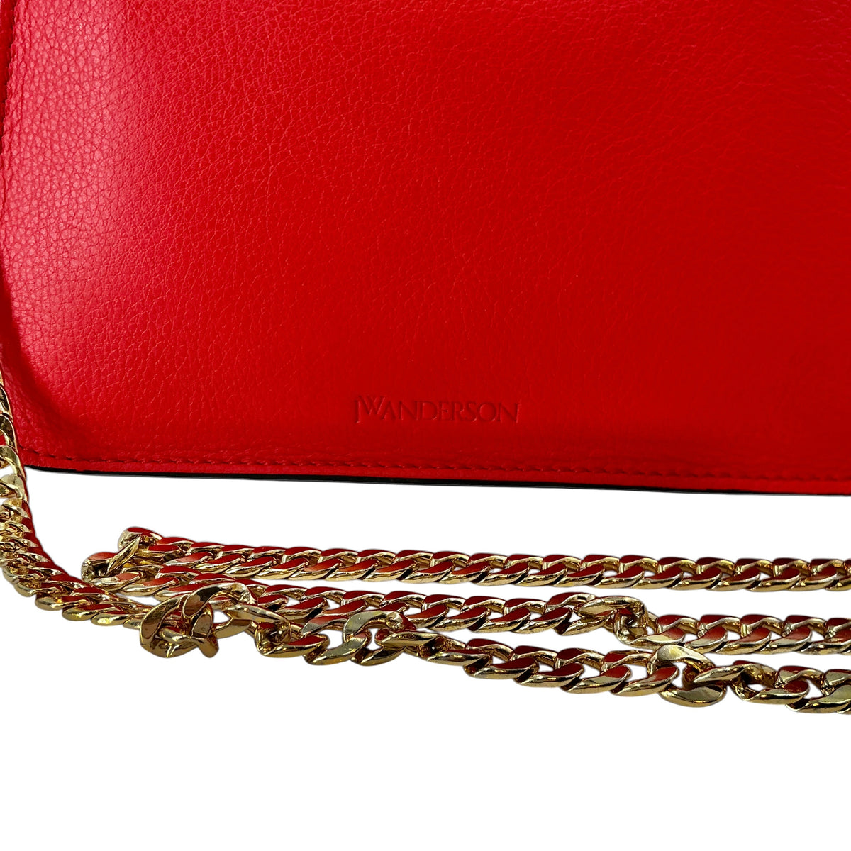 JW Anderson Mini Pierce Red Leather Chain Crossbody Bag