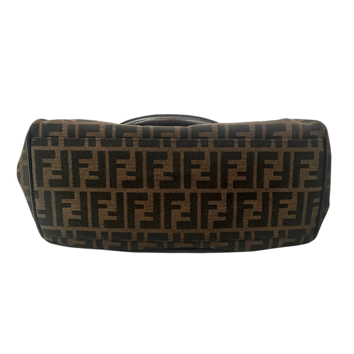 Fendi Vintage Brown Zucca Canvas Bag De Jour Top Handle Satchel