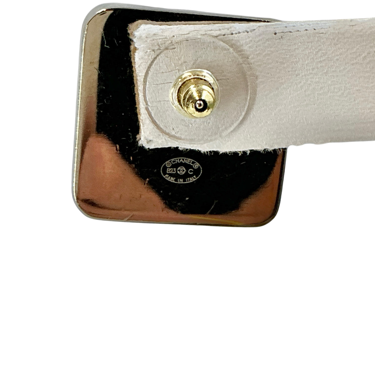 Chanel Square CC Logo Geometric Mod Enamel Statement Studs