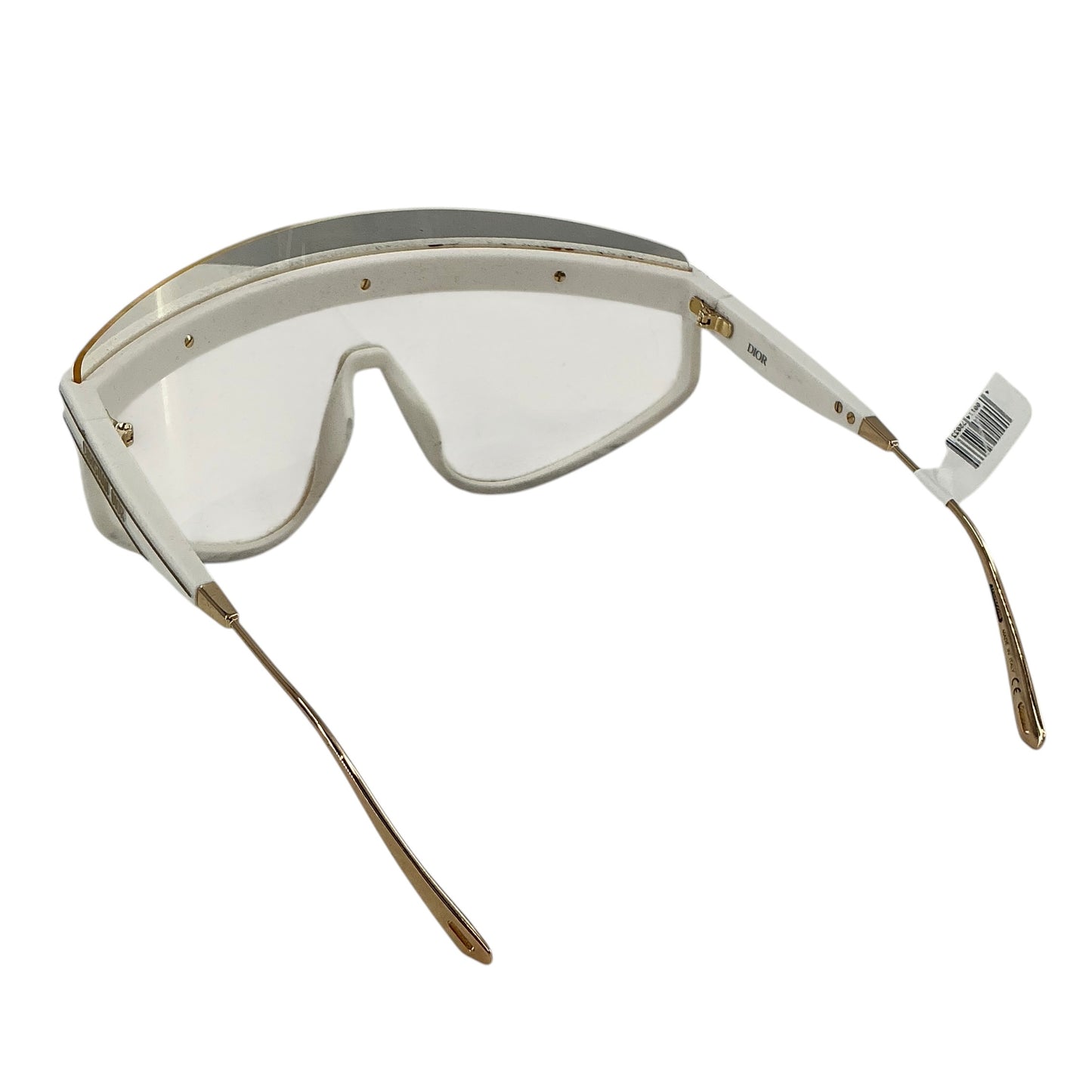 Christian Dior DiorClub M2U White Gold Clear Mirror Mask Sunglasses