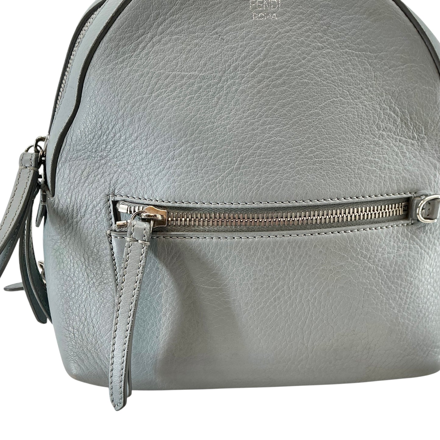 Fendi "By The Way" Mini Embellished Leather Backpack – Slate Blue / Gray