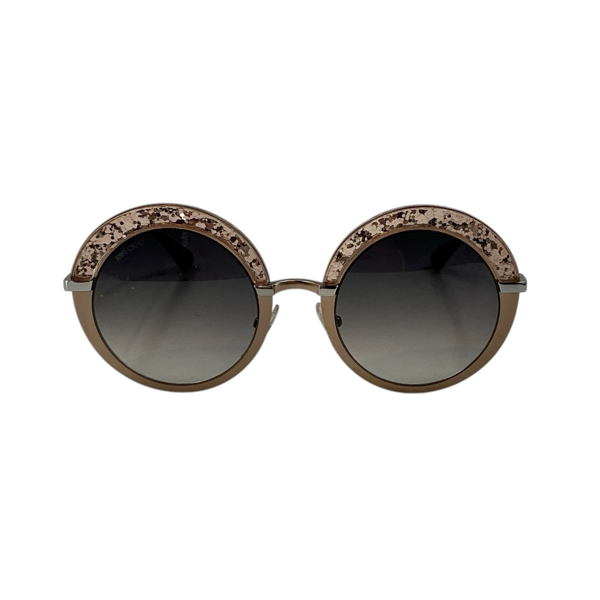 Jimmy Choo Gotha/S Round Glitter Accented Sunglasses