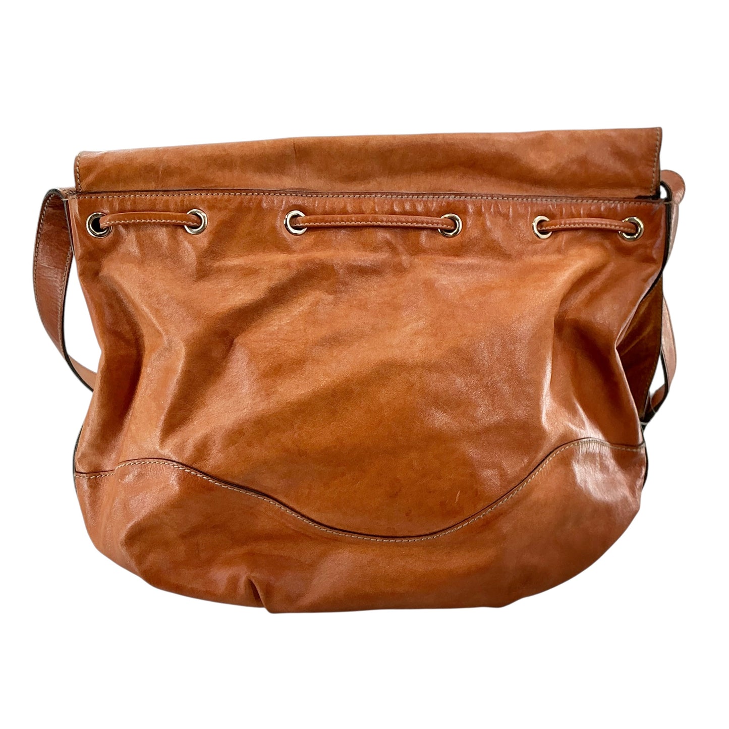 Gucci Limited Edition Tan Leather Tattoo Heart Tribeca Messenger Bag