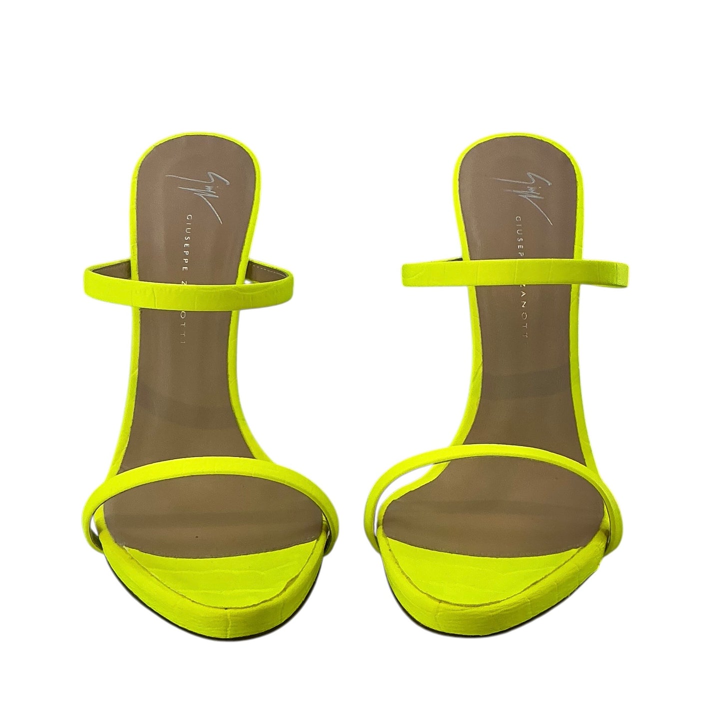 Giuseppe Zanotti Darsey Neon Yellow Croc-Embossed Sandals