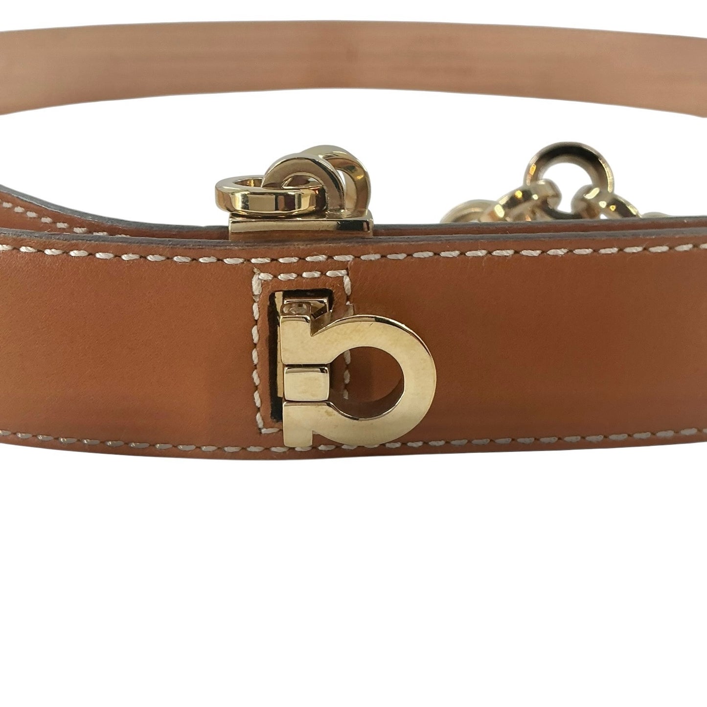 Ferragamo Double Gancini Fixed Leather Belt