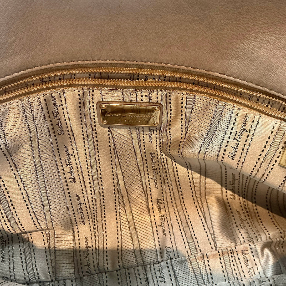 Salvatore Ferragamo Grey Betulla Quilted Basket-Weave Leather Double Gancini Chain Tote Bag