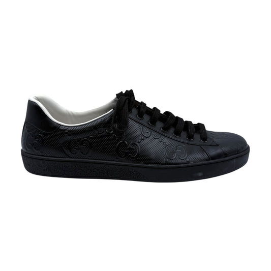 Gucci Black Embossed GG Ace Sneakers