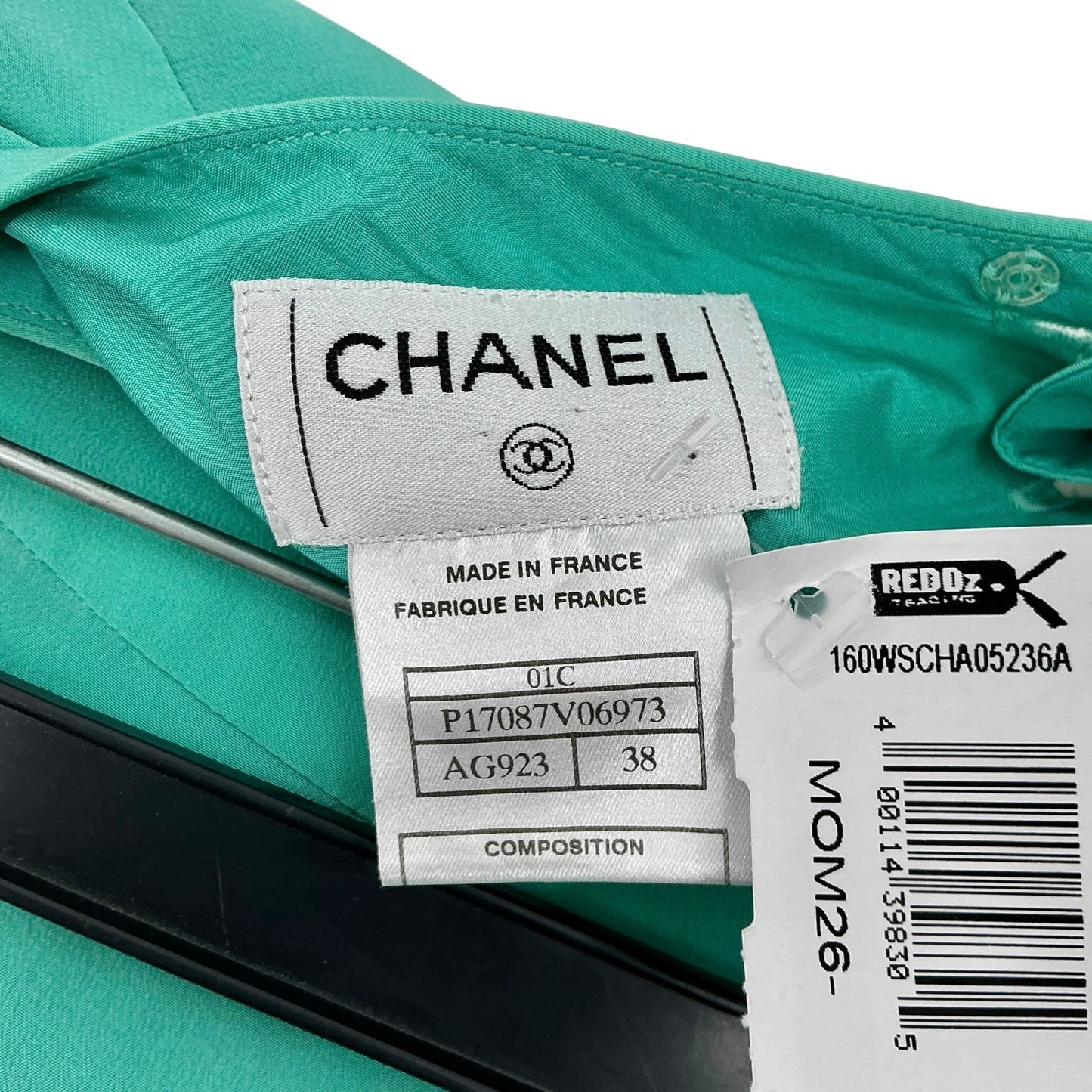 Chanel Aqua Green Silk Midi Mermaid Skirt