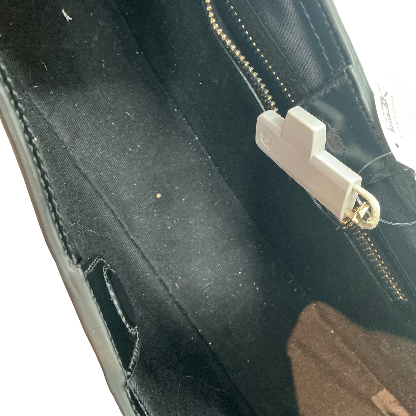 ANINE BING Luna Crescent Shoulder Bag in High-Shine Black Leather
