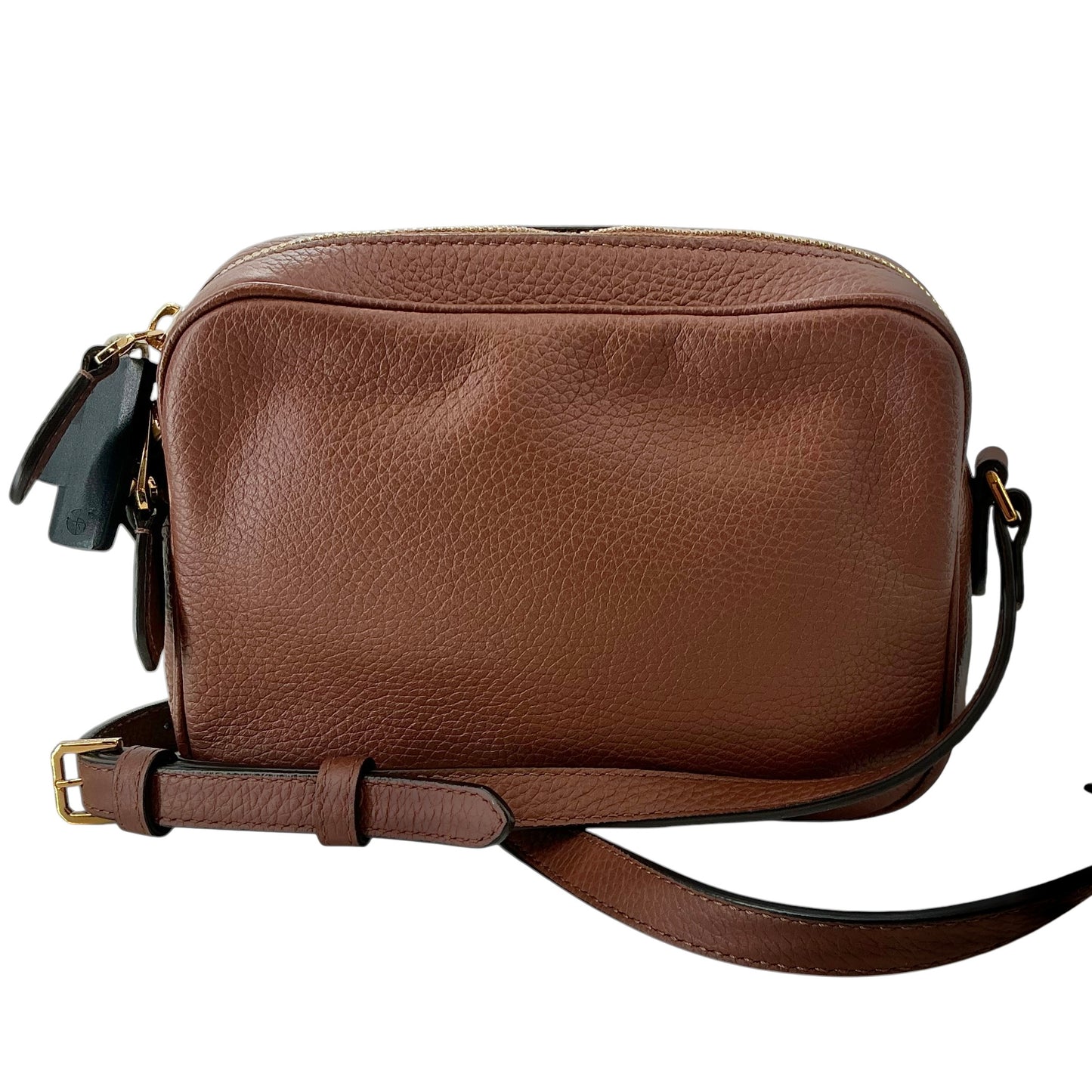 Burberry Small Branded Grainy Leather Camera Crossbody Bag – Tan Brown