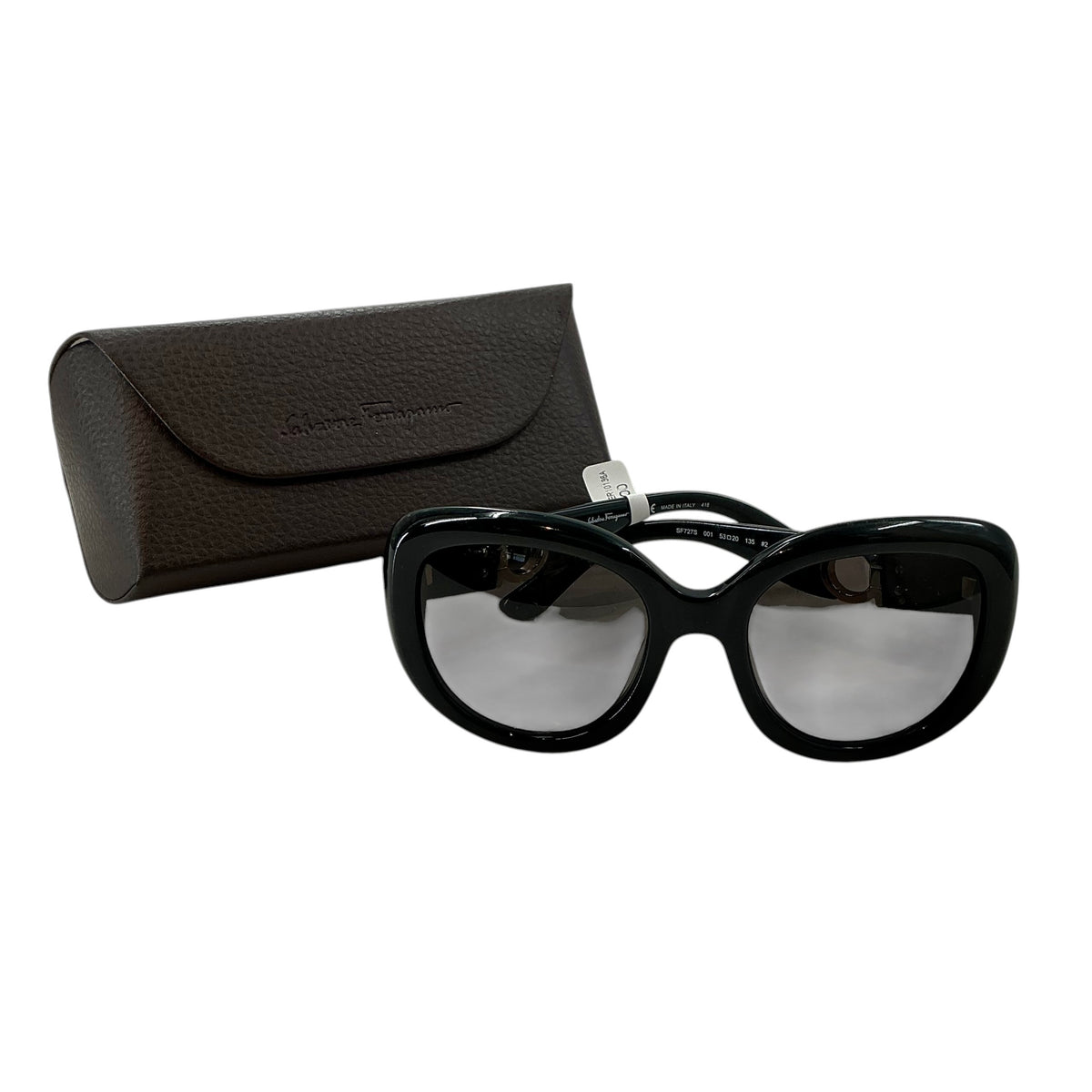 Salvatore Ferragamo Black Oversized Oval Sunglasses SF727S
