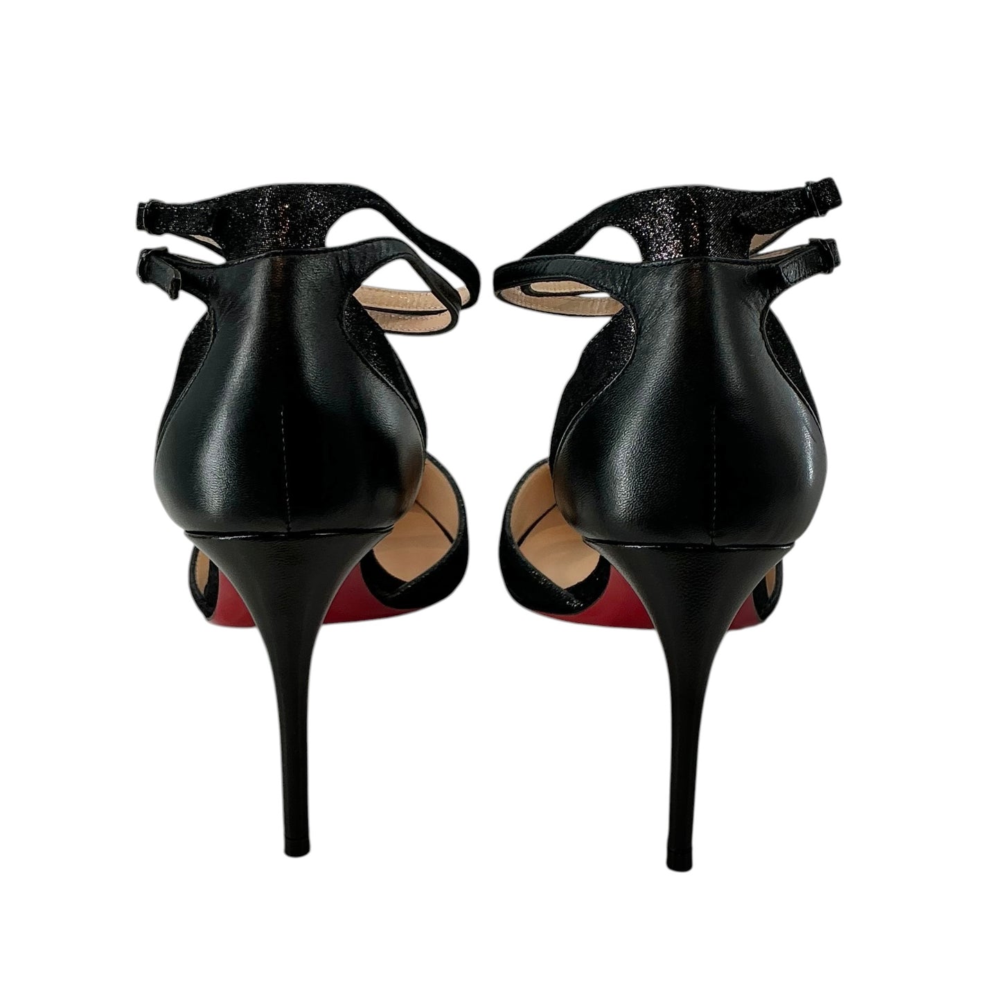 Christian Louboutin Uptown Double Black Leather Pointed Toe Pumps