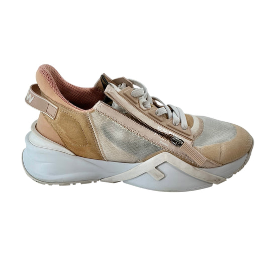 Fendi Flow Pink Beige Leather Mesh Sneakers