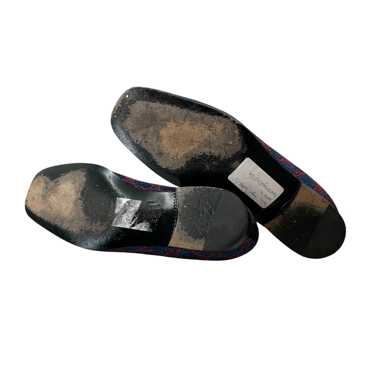 Gucci Lurex Blue & Red GG Monogram Opera Loafers