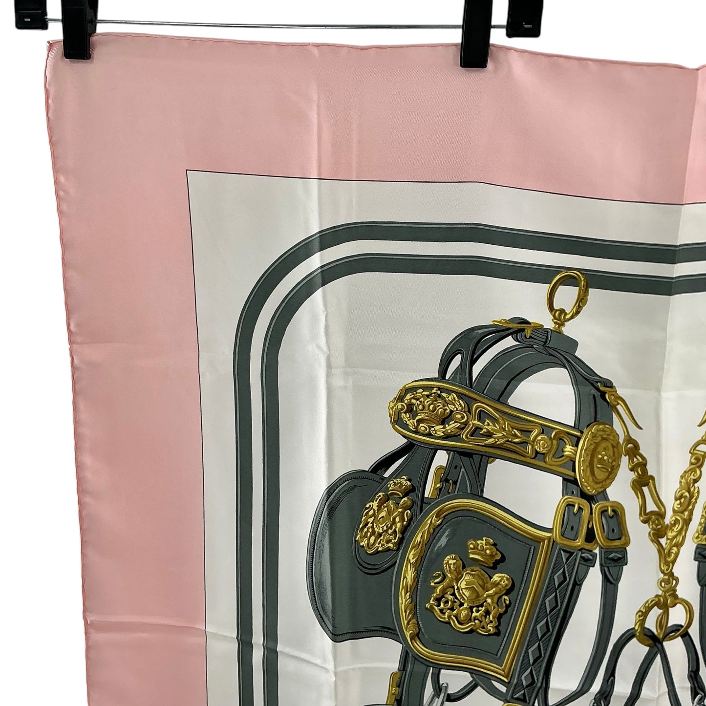 Hermès "Brides de Gala" Carré 90 Silk Scarf – Pink & White Equestrian Motif