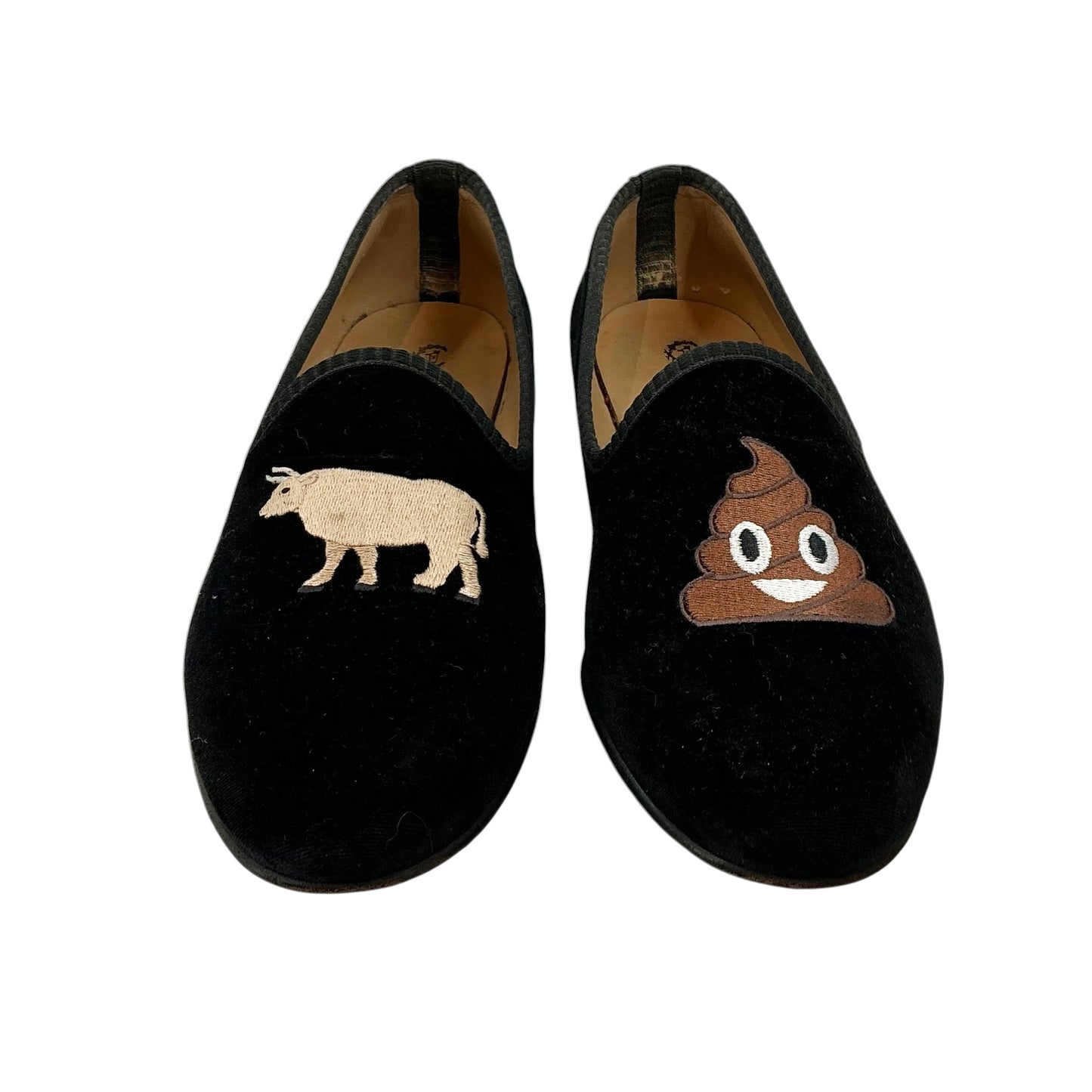 Del Toro Black Velvet Bull Slippers