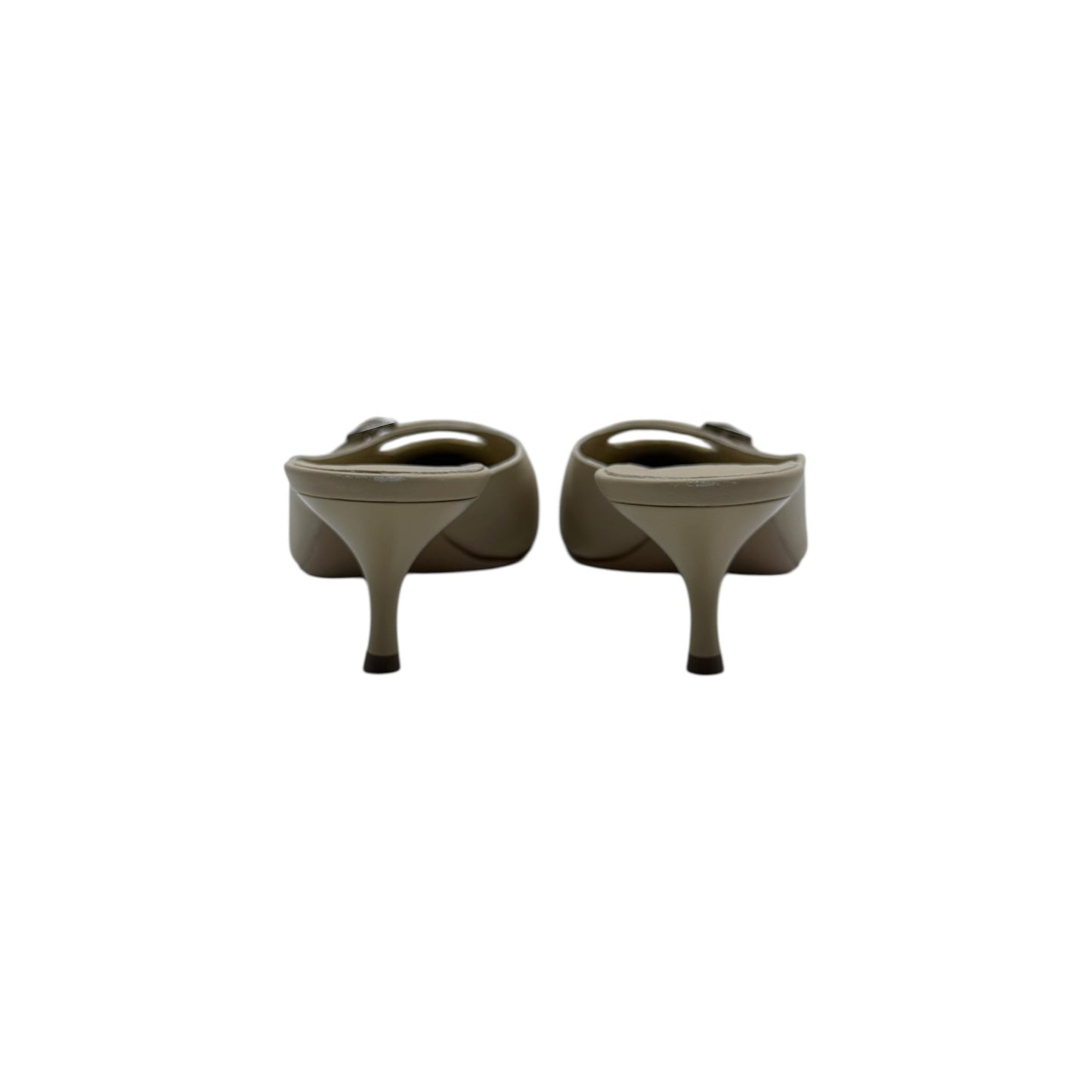 GiaBorghini Beige Buckle Mules