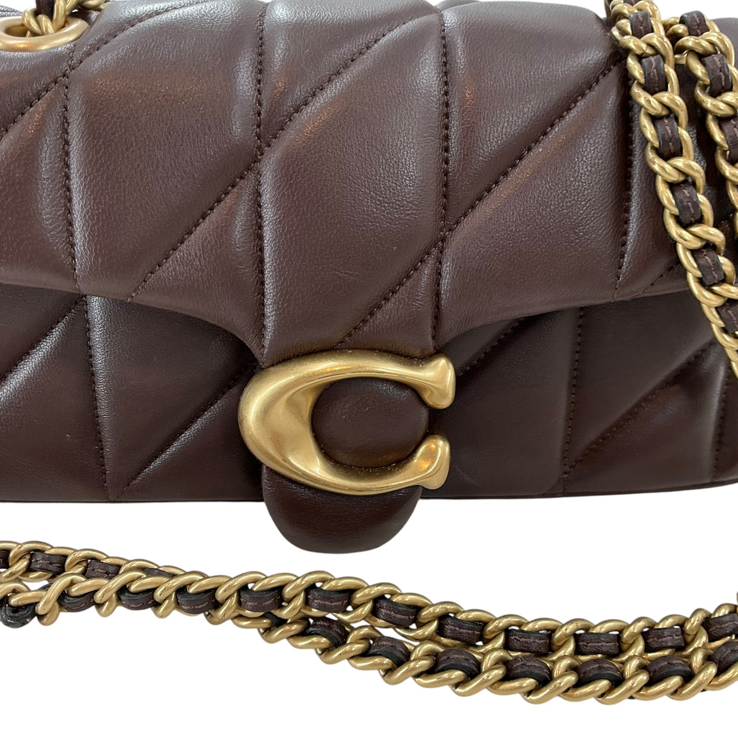 COACH Tabby Shoulder Bag 20 With Pillow Quilting – Maple / Dark Brown