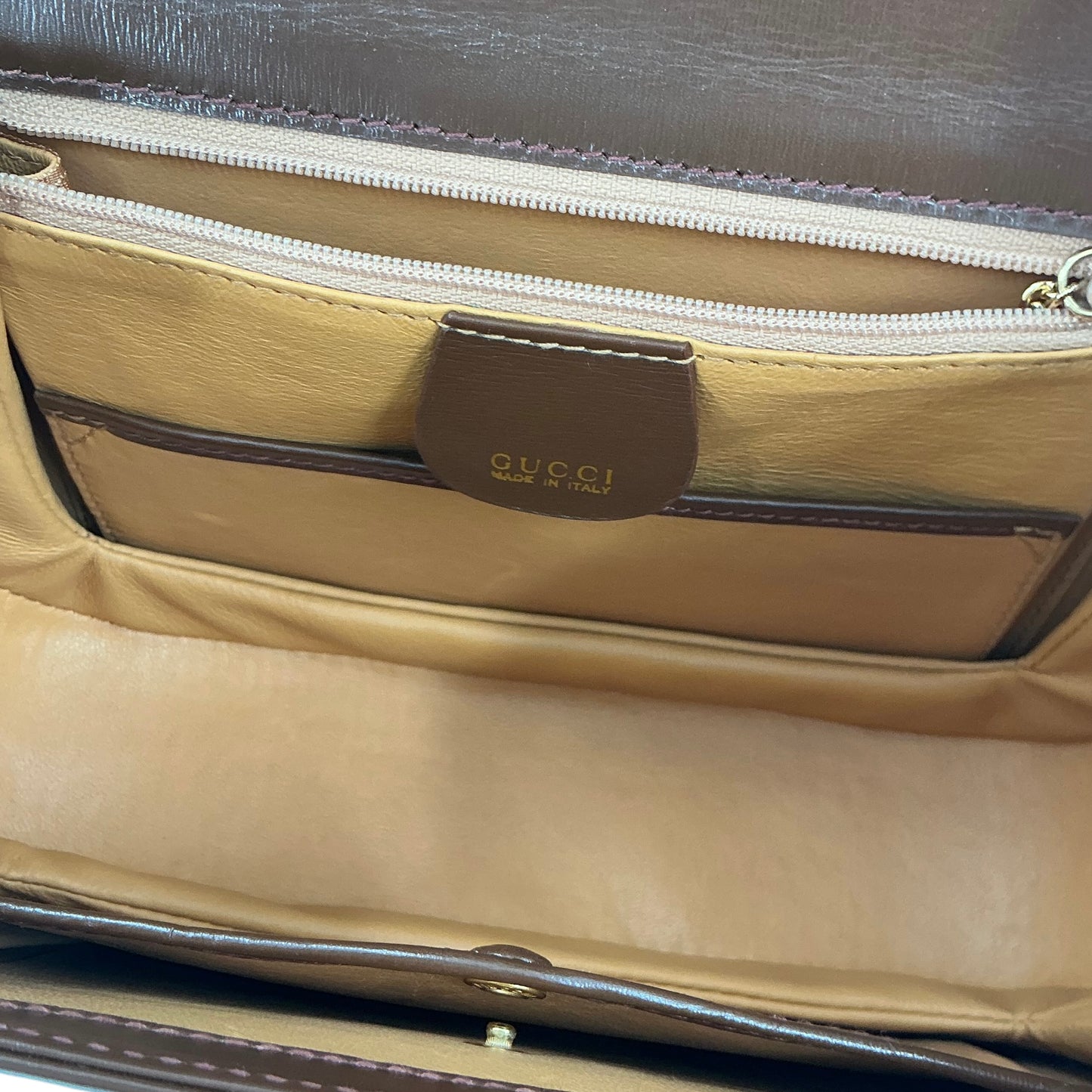 Gucci Vintage Bamboo 1947 Medium Brown Leather Top-Handle Bag