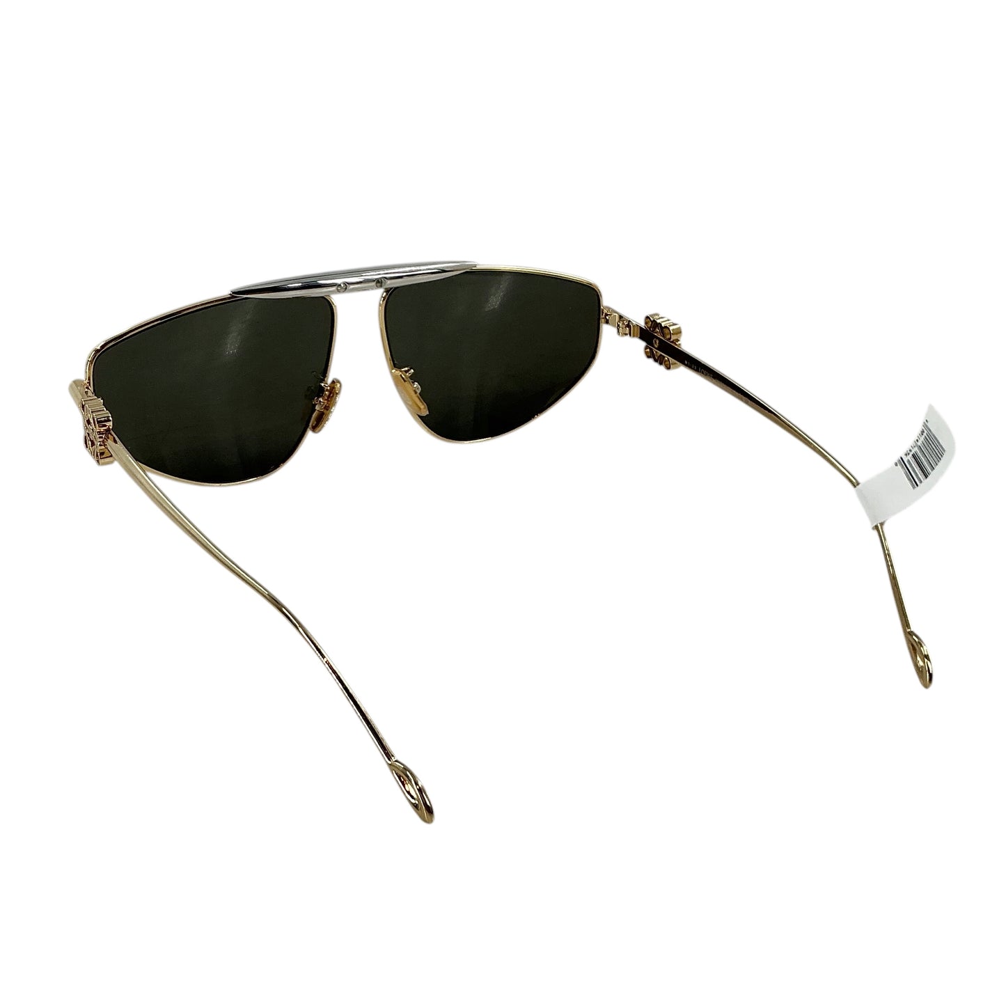 LOEWE Gold Metal Round Spoiler Anagram Pilot Sunglasses