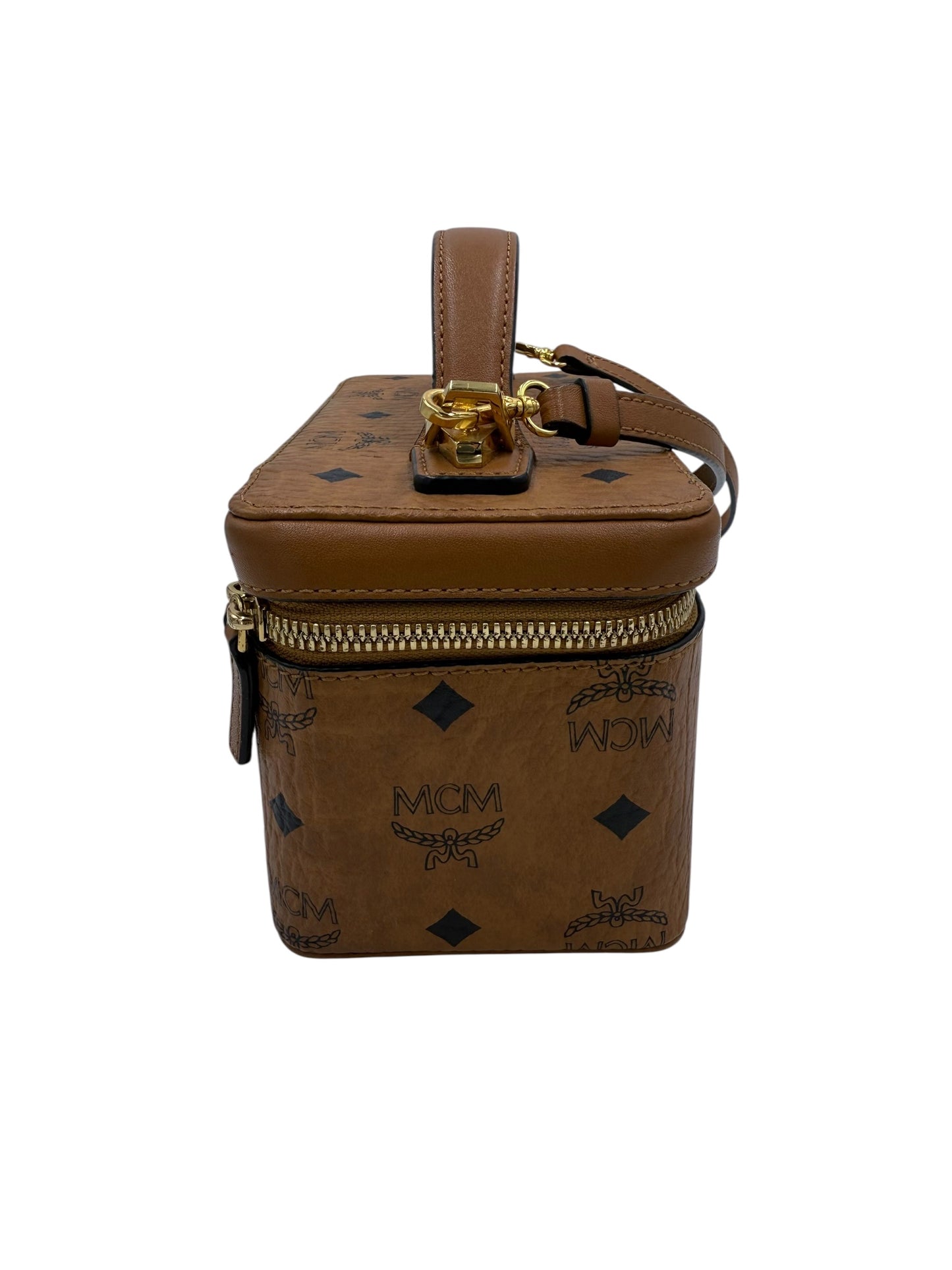 MCM Cognac Visetos Vanity Case