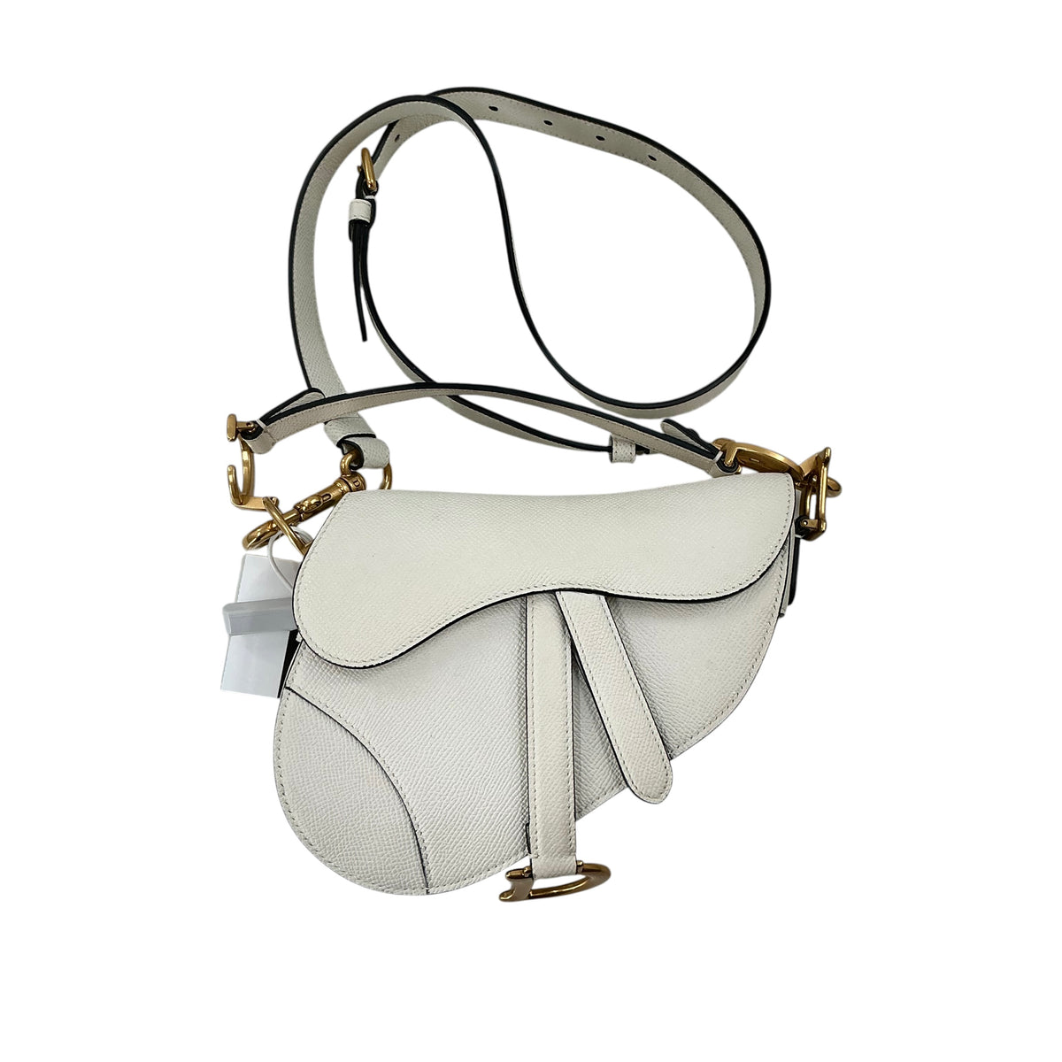 Christian Dior Small Saddle Bag with Strap – Latte Grained Calfskin with Antique Gold Hardware