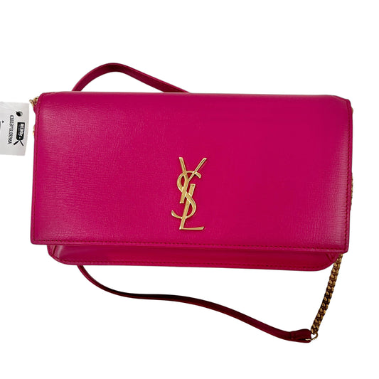 YSL Yves Saint Laurent Small Monogram Chain Wallet Bag – Pink/Fuchsia