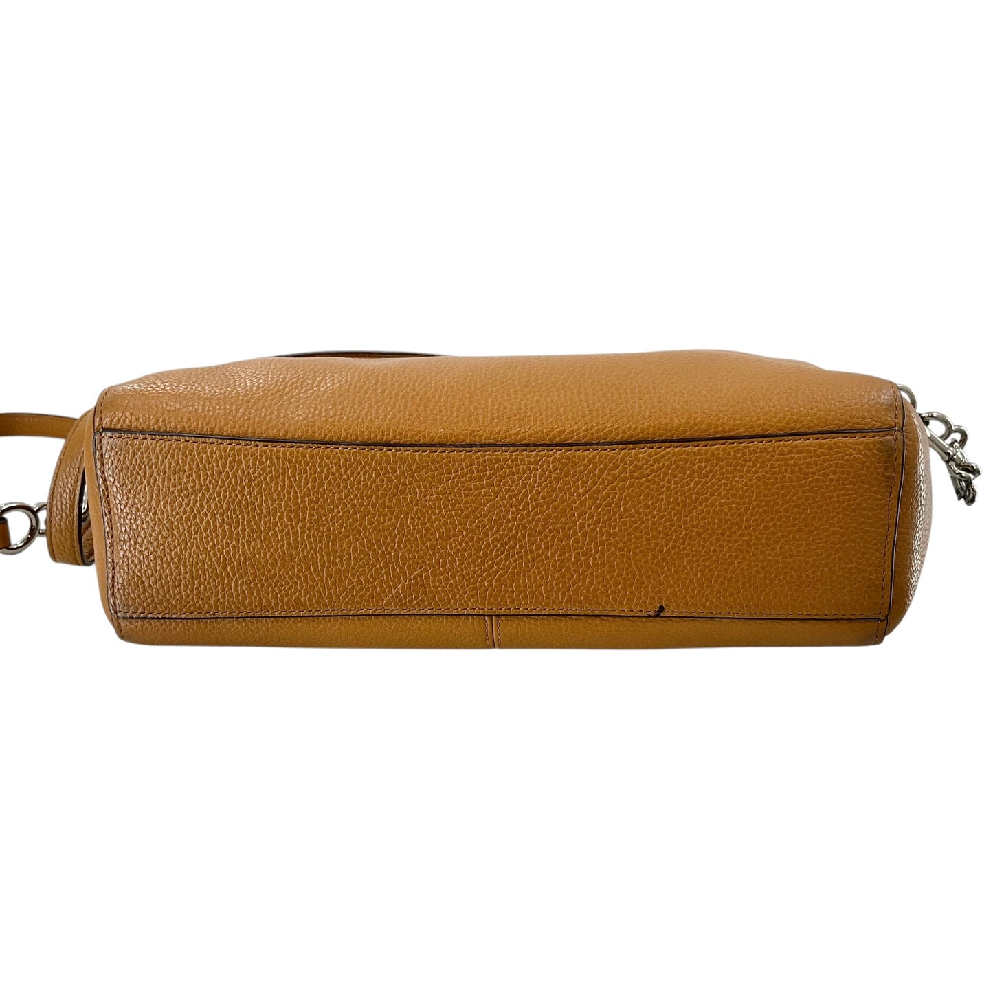 COACH Chain Prairie Satchel in Mustard / Saddle Yellow Pebbled Leather (Style 59501)