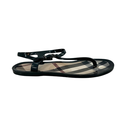 Burberry Black Nova Check Jelly Thong Sandals