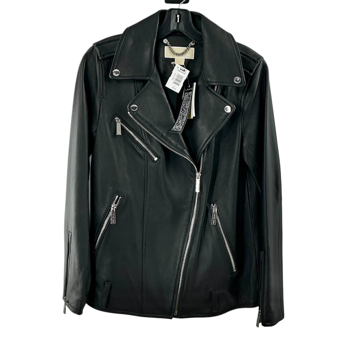 Michael Kors Women's Black Leather Moto Jacket