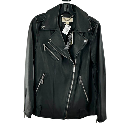 Michael Kors Women's Black Leather Moto Jacket