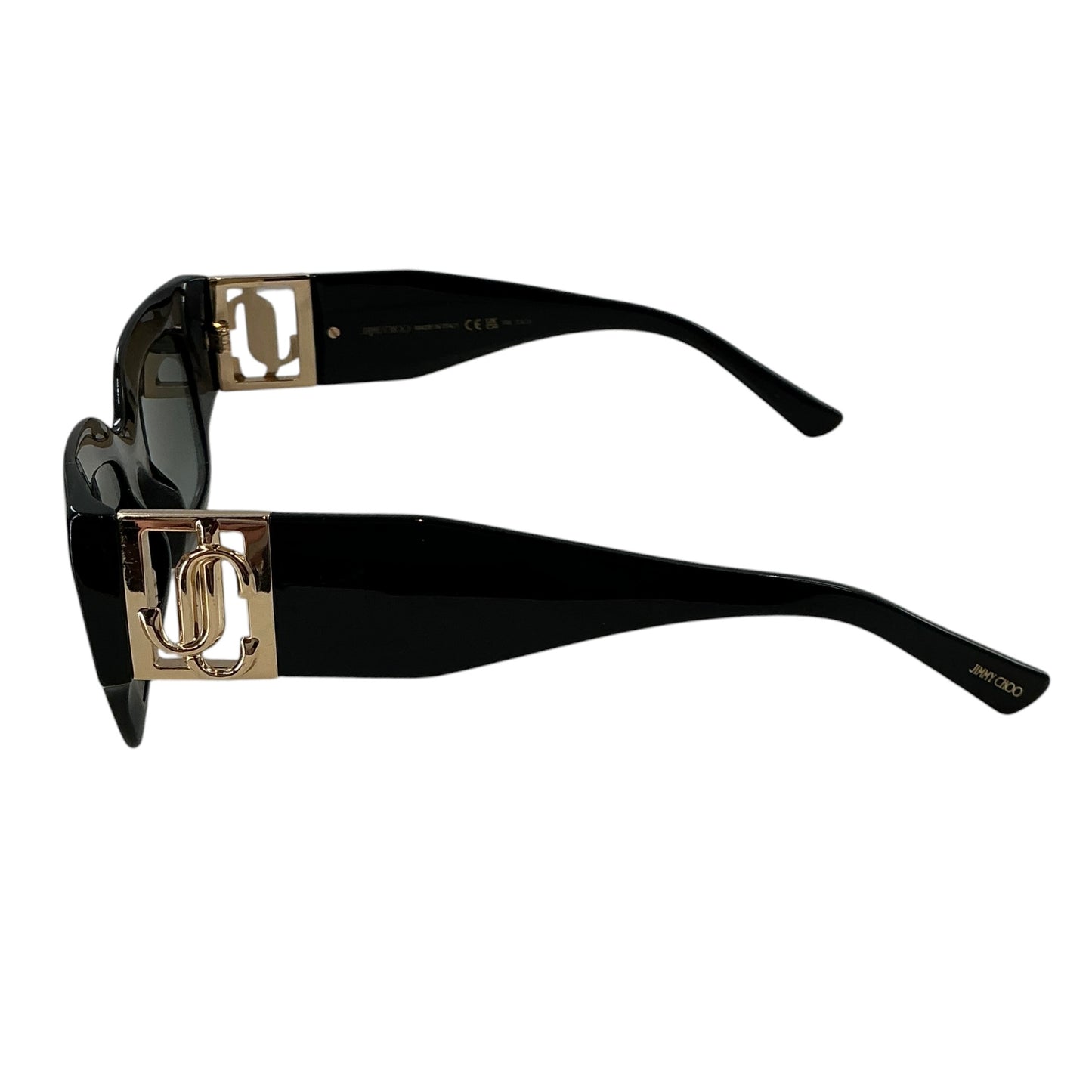 Jimmy Choo NENA/S Black & Gold Rectangular Sunglasses