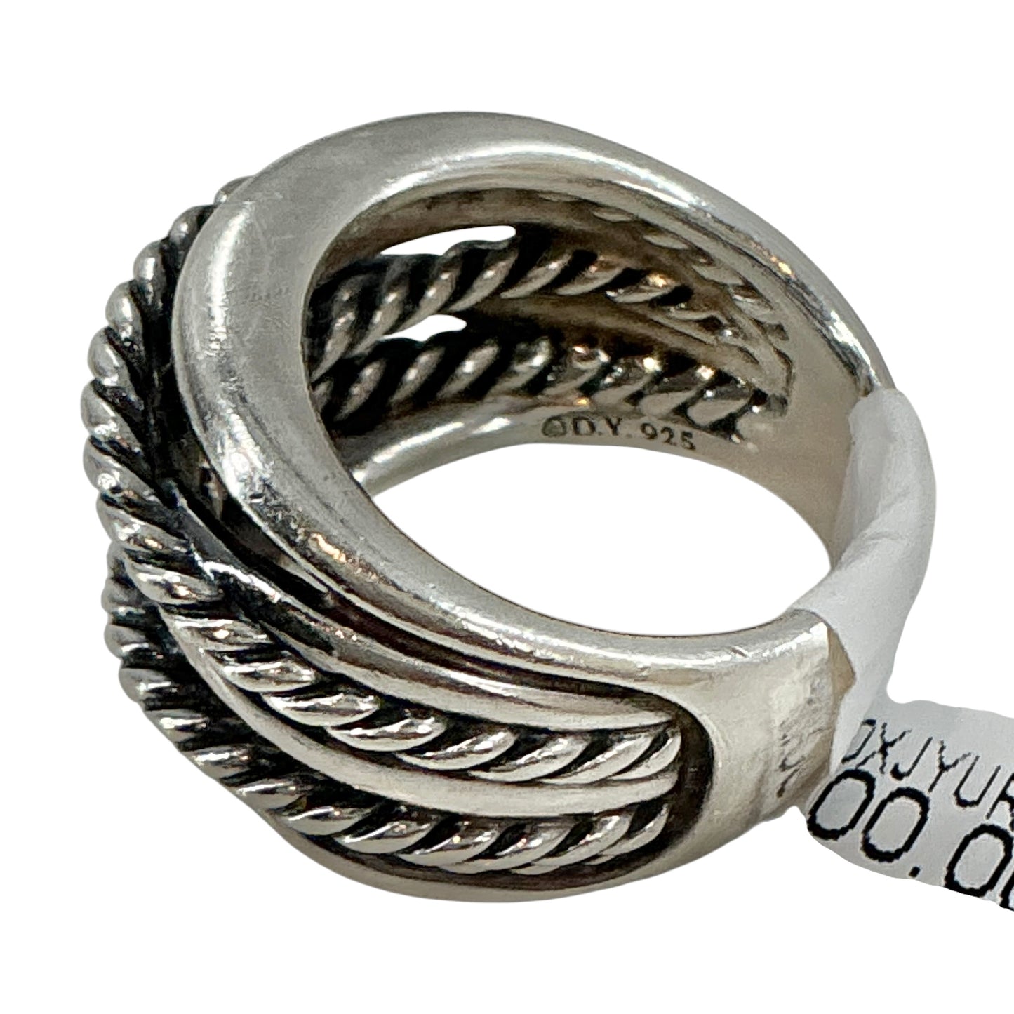 David Yurman Sterling Silver Wide Cable Crossover Statement Ring
