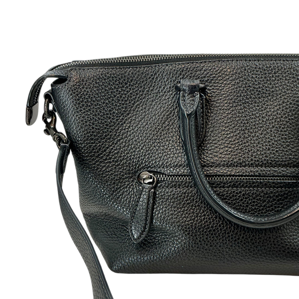 COACH Cara Satchel in Black Soft Pebble Leather (Style CE741)