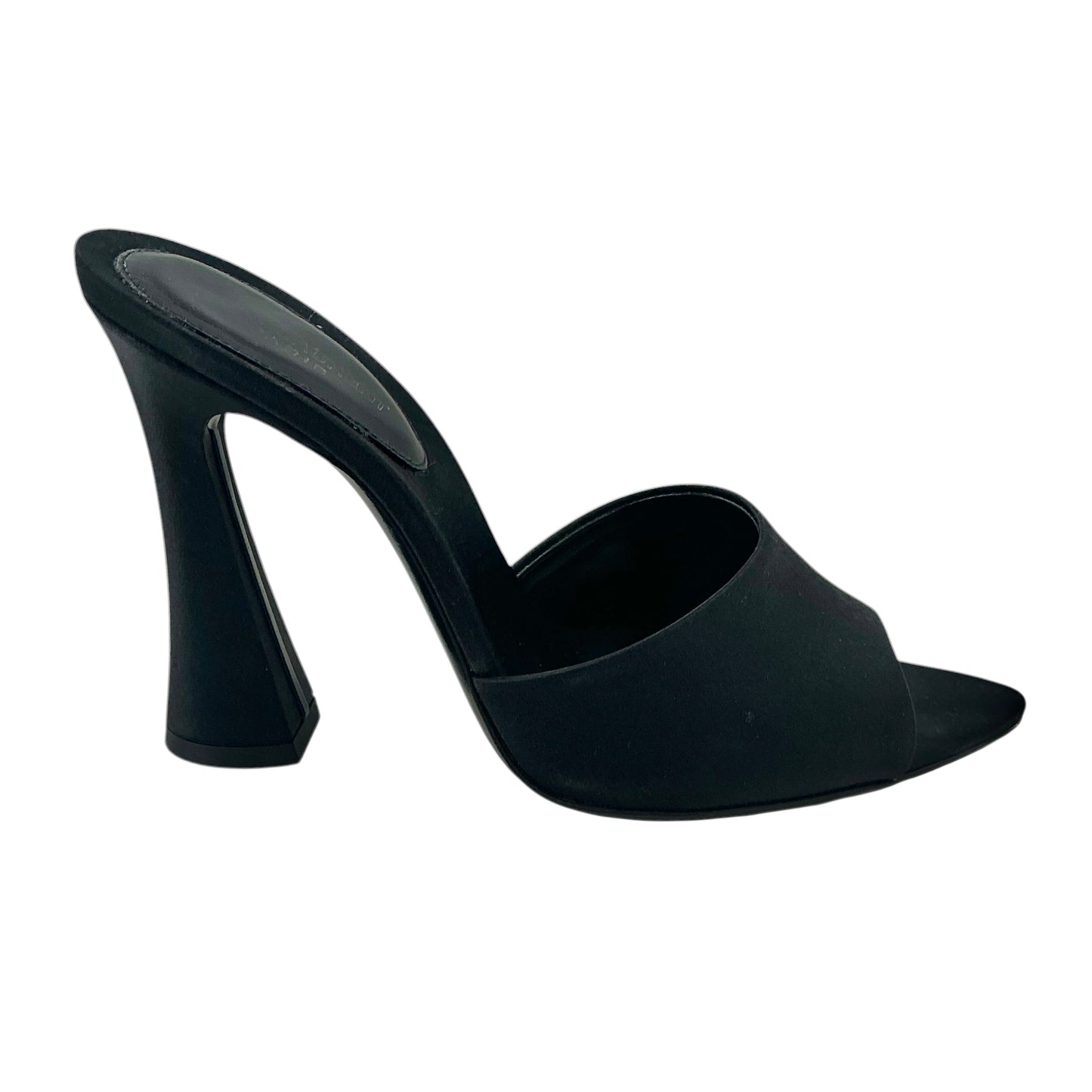 Saint Laurent Paris Black Satin Suite 105 Mule Heeled Sandals