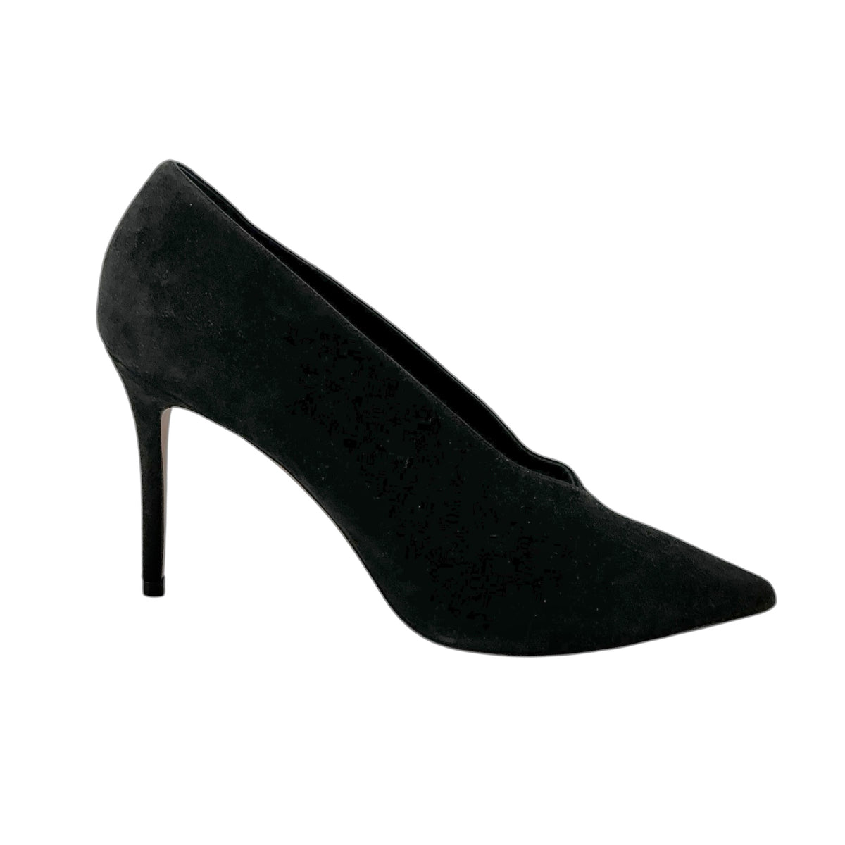 CELINE Phoebe Philo Black Suede Essential V-Neck Pointed Toe Pumps Heels