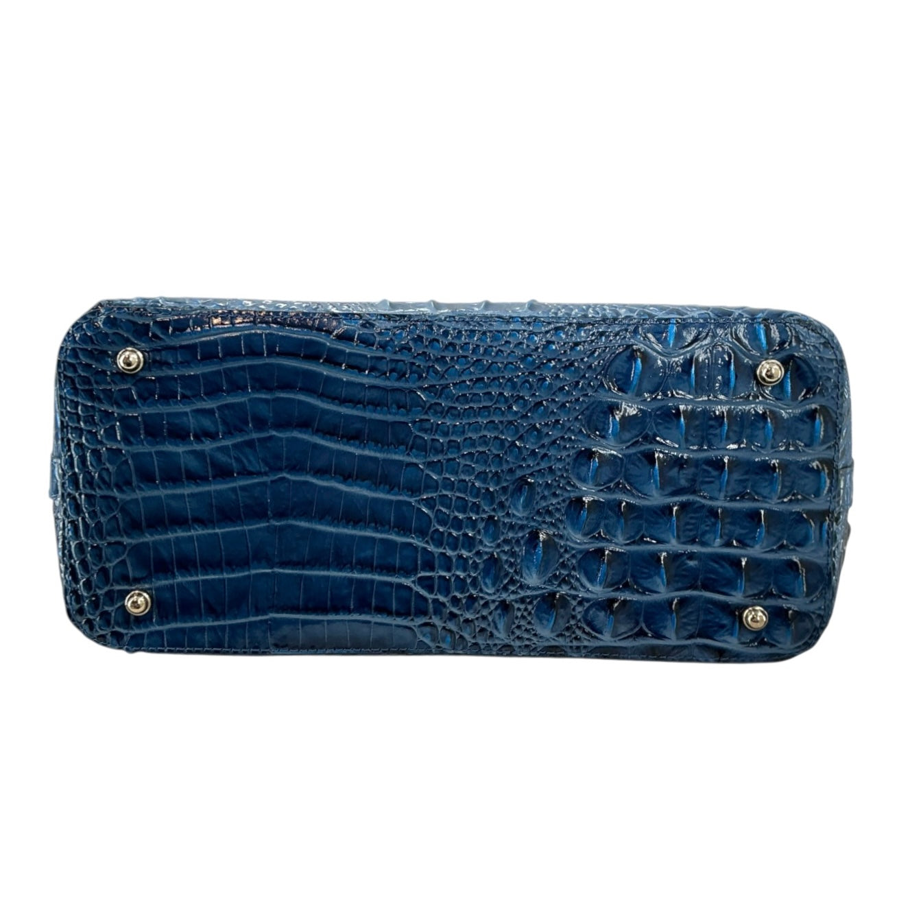 Brahmin Large Duxbury Satchel Blue Croc Embossed Leather Shoulder Bag