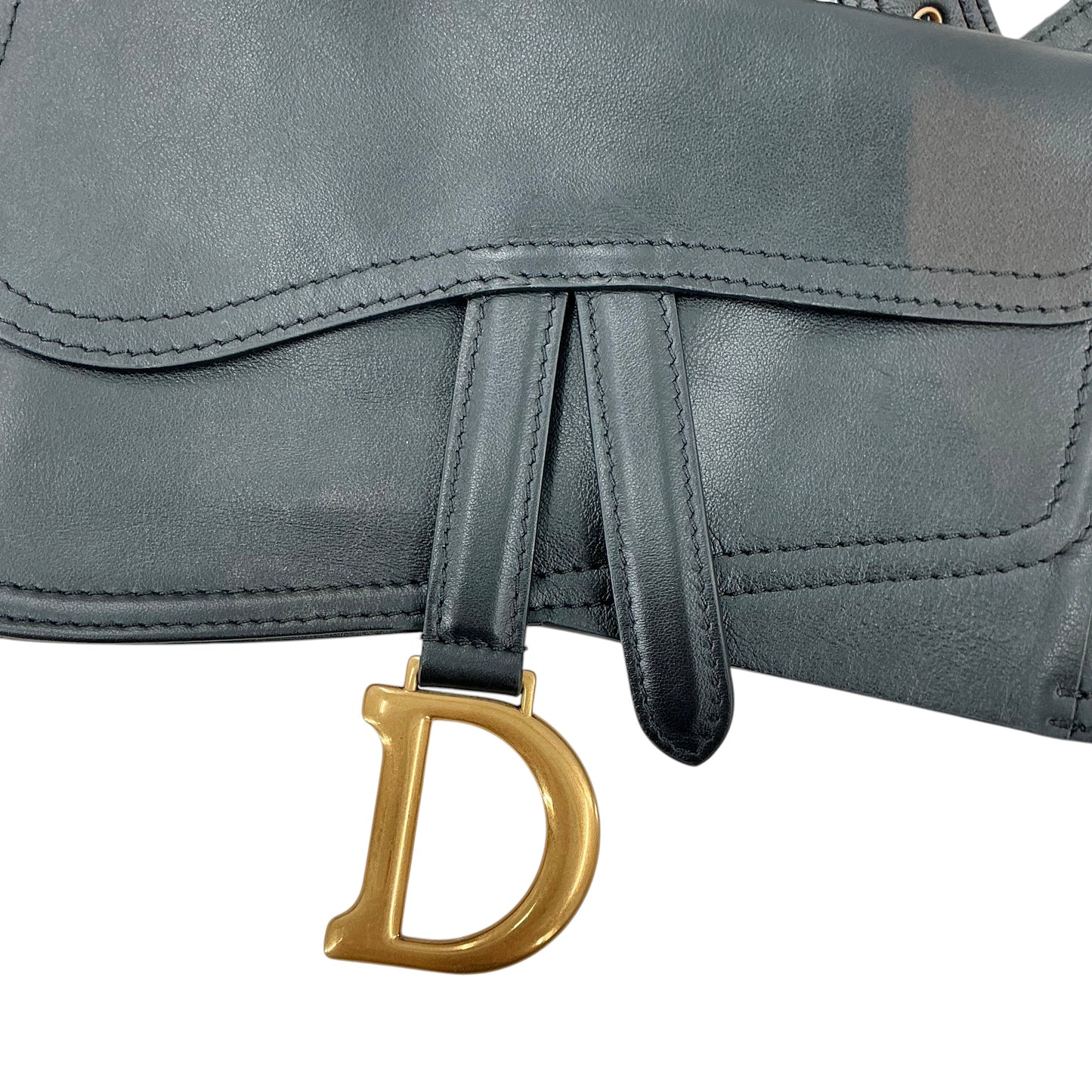 Christian Dior Black Leather Saddle Corset Belt Pouch