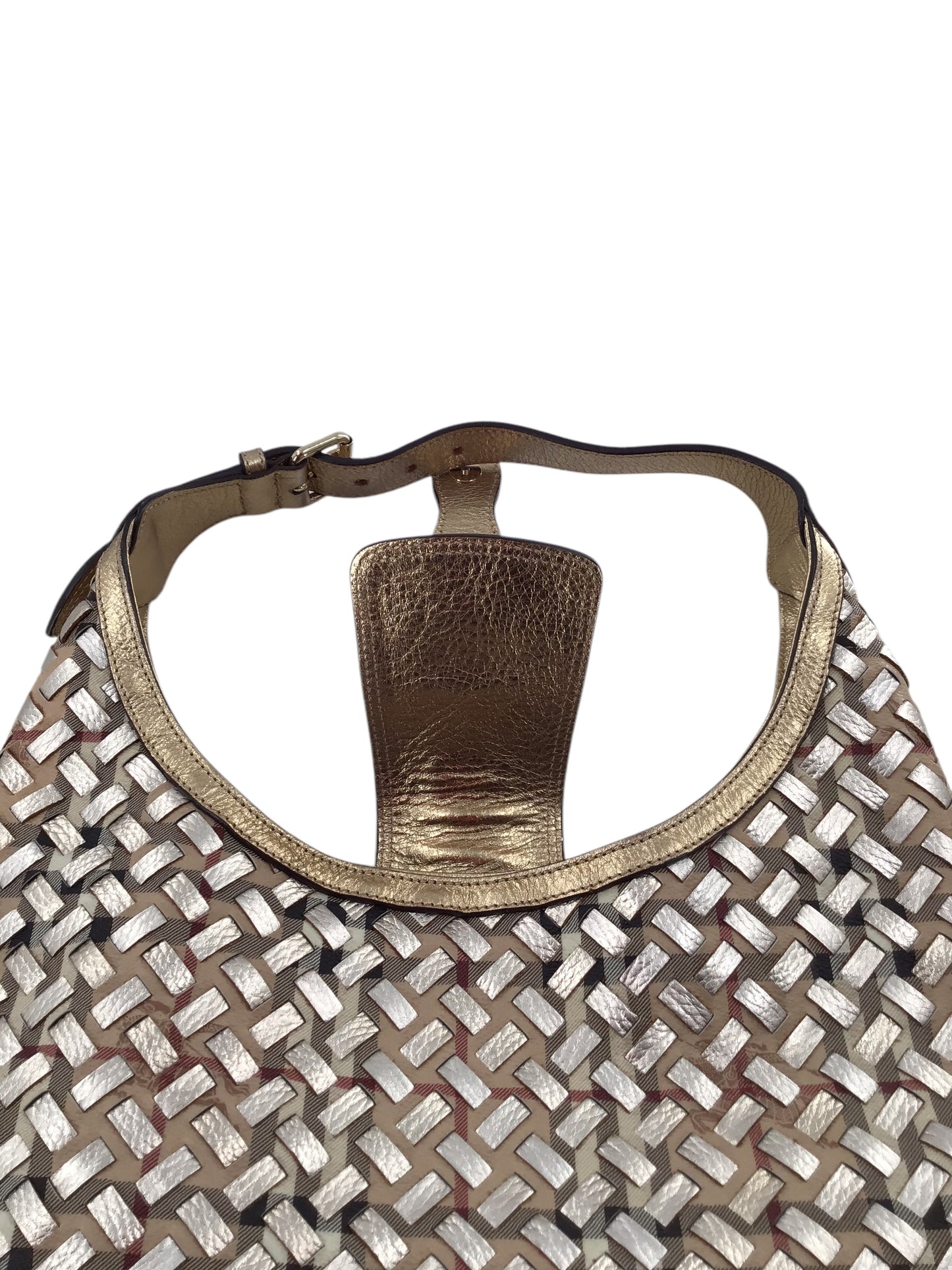 Burberry Woven Haymarket Brooke Hobo Bag