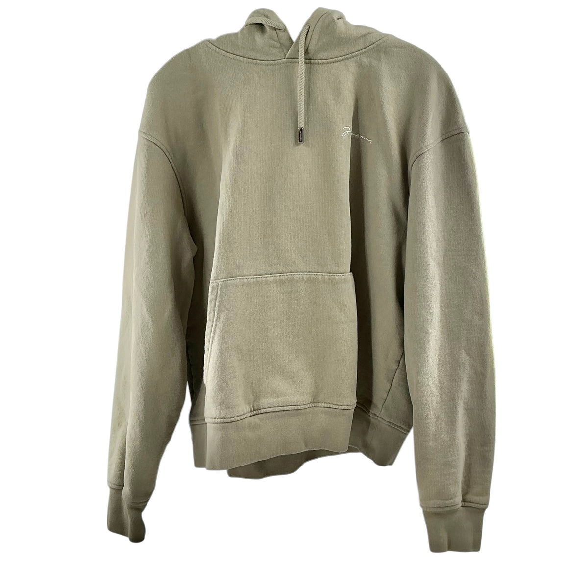 Jacquemus Le Sweatshirt Brodé Cursive Logo Hoodie - Light Khaki / Beige
