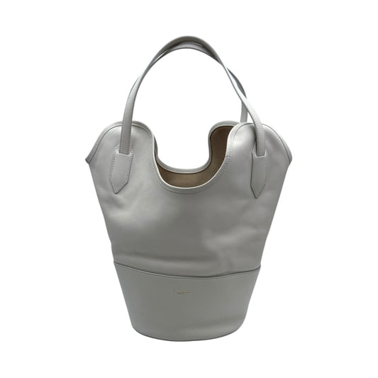 J&M Davidson Ecru Leather Bucket Bag