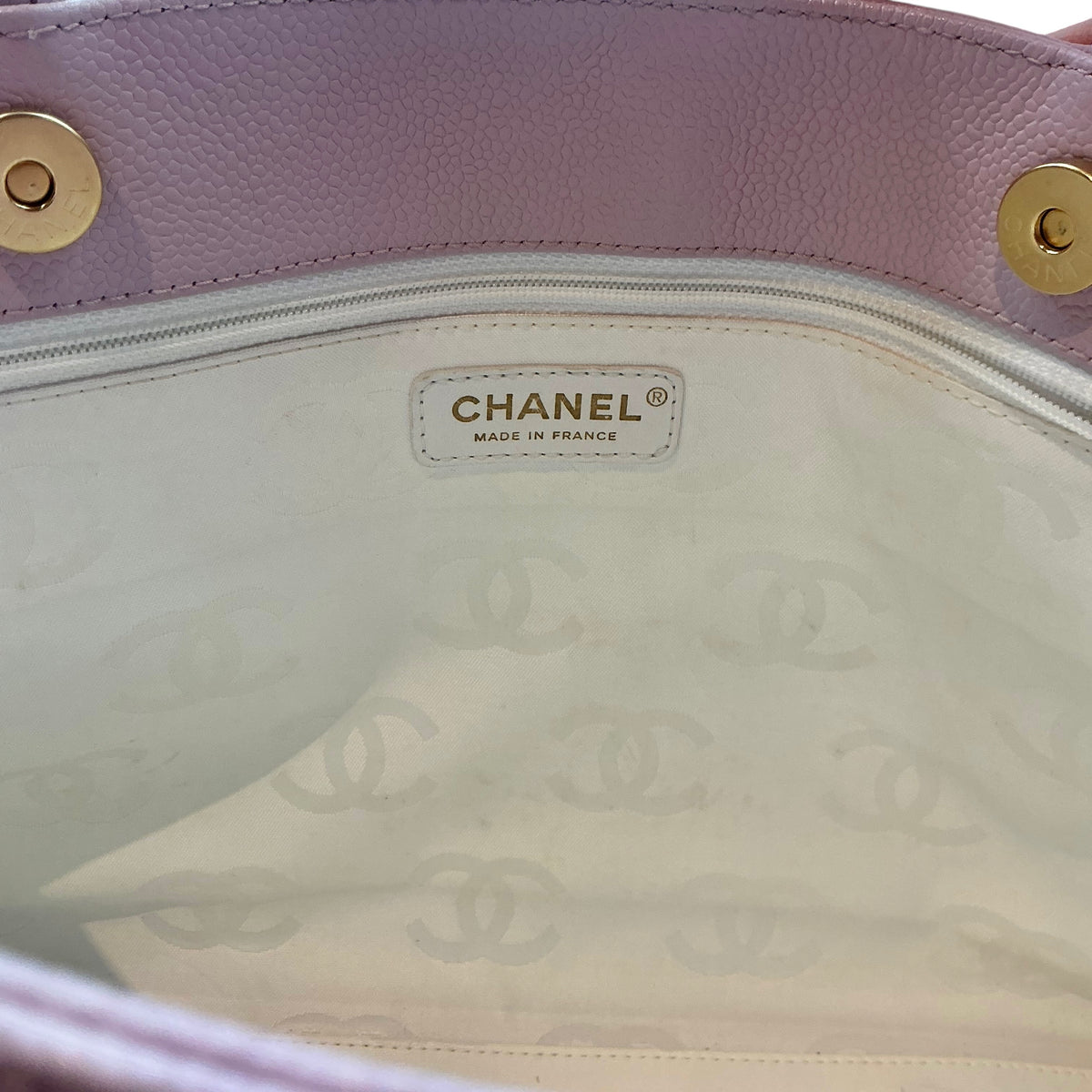 CHANEL Timeless CC Soft Lavender/ pink Caviar Leather Shoulder Shopping Tote Bag