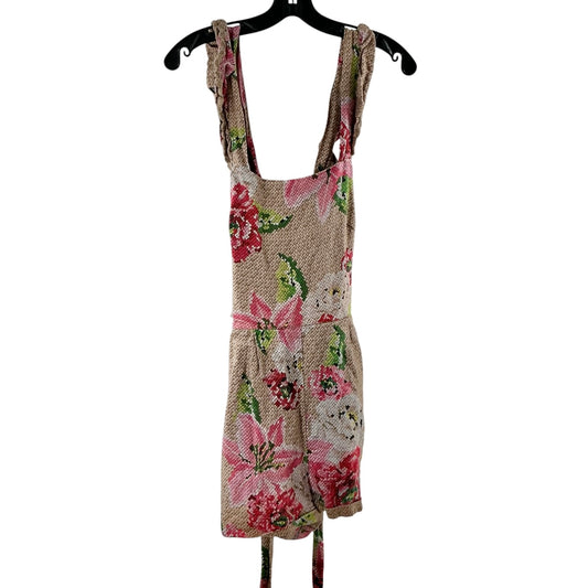 Farm Rio Floral Romper with Ruffle Straps