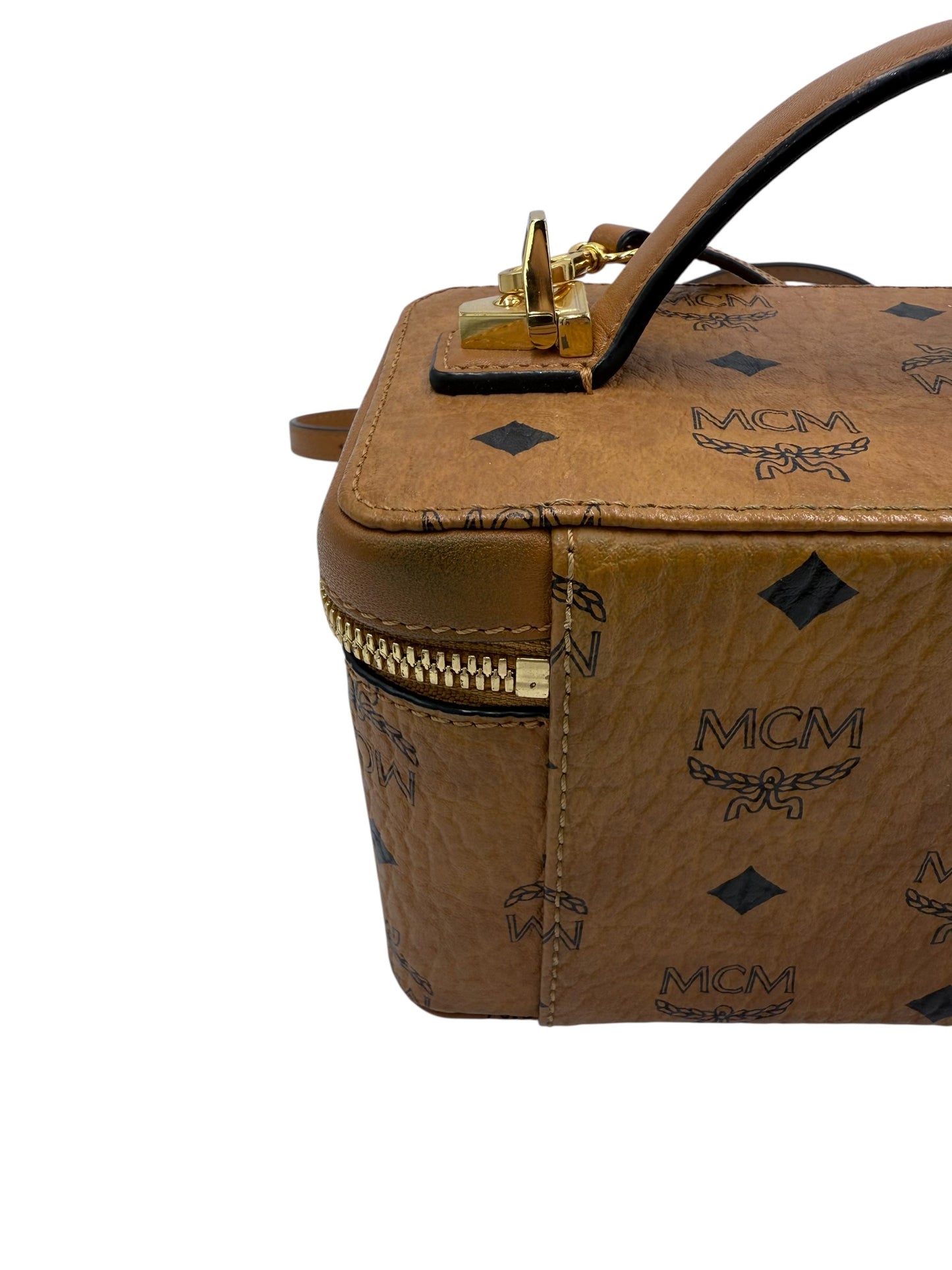 MCM Cognac Visetos Vanity Case