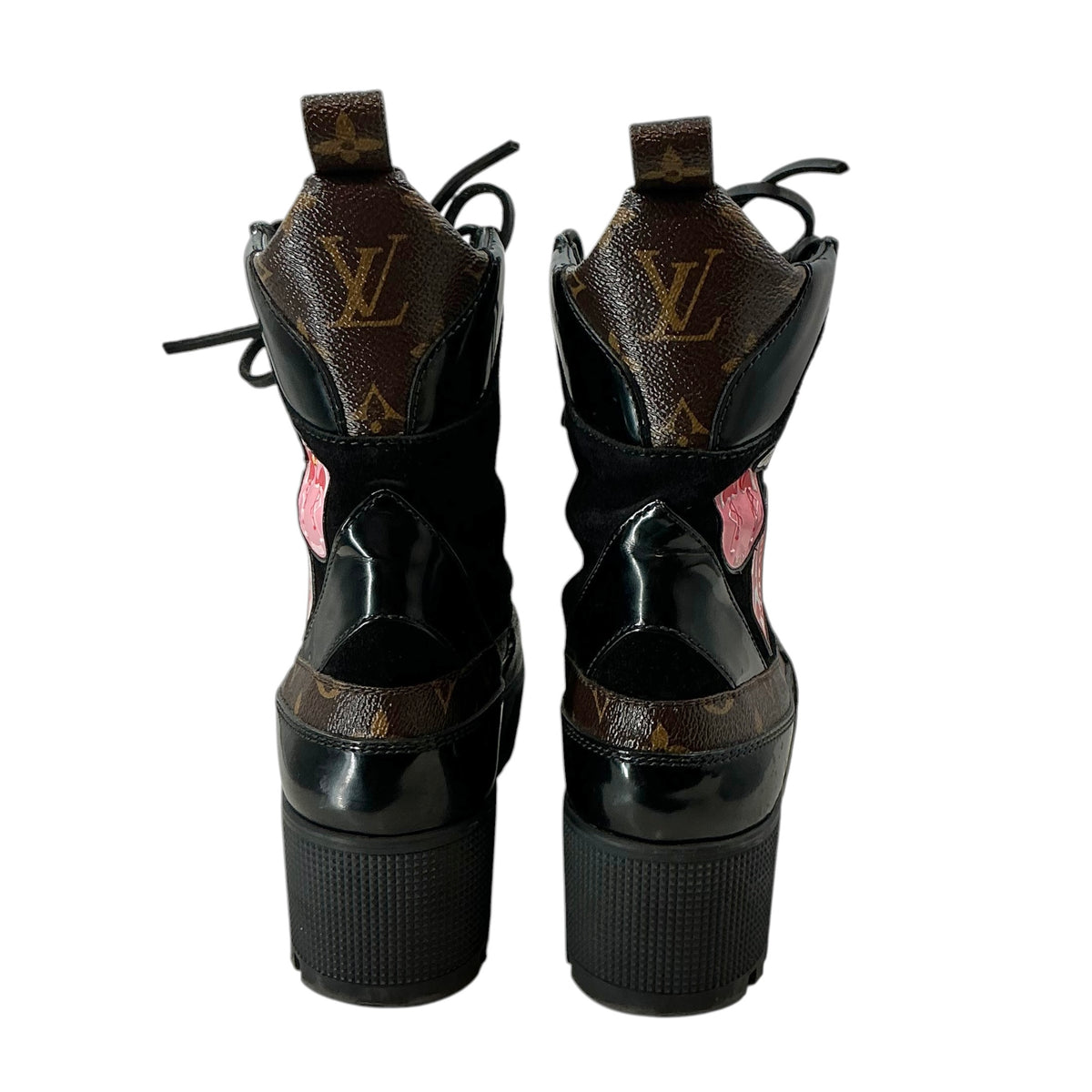 Louis Vuitton World Tour Patches Laureate Platform Combat Boots