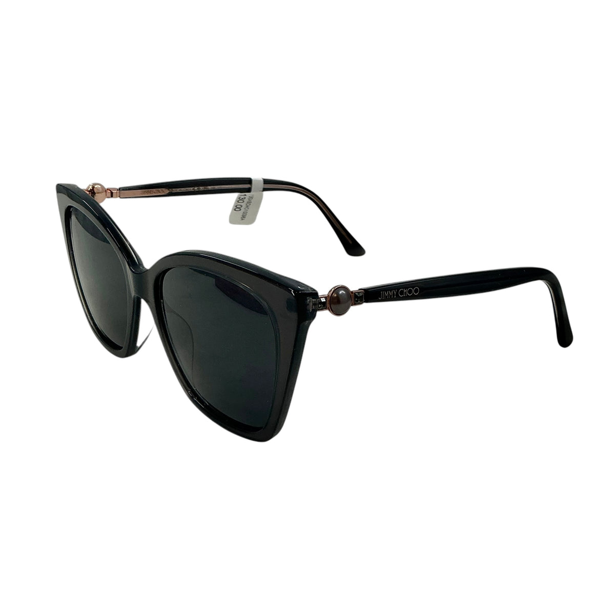 Jimmy Choo RUA/G/S Women's Cat-Eye Sunglasses – Black Acetate Frames