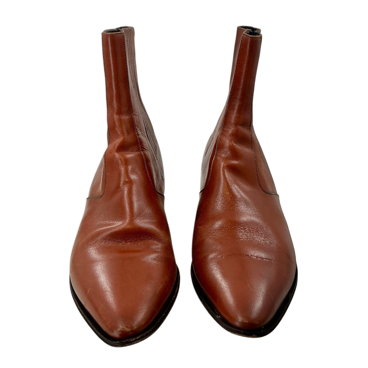 CELINE by Hedi Slimane Jacno Calfskin Leather Chelsea Boots Brown / Caramel