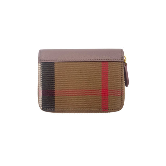 Burberry Check Zip Around Wallet