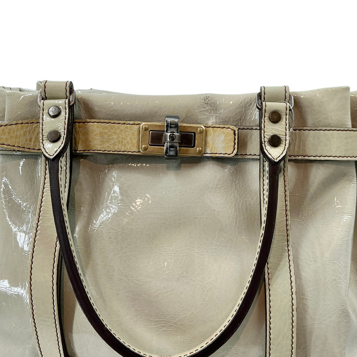 Lanvin Kentucky Patent Leather Slouchy Tote Bag – Mint Green