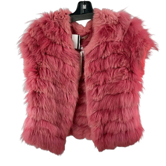 Alice + Olivia Pink Multi-Tiered Fluffy Fur Vest